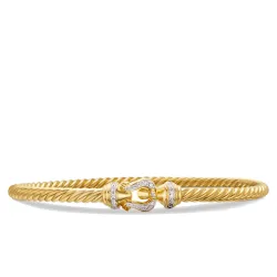 18K Gold Buckle Bracelet With Diamonds