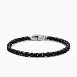 Men's Box Chain Bracelet In Stainless Steel, 5mm