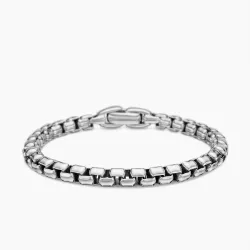 Men's Box Chain Bracelet In Sterling Silver, 5mm