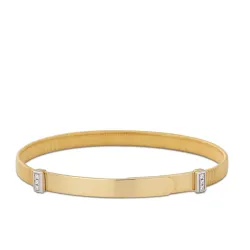 Coil Thin Bangle Bracelet With Pavé Diamonds