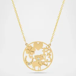 Open Good Luck 18-karat Gold Diamond Necklace