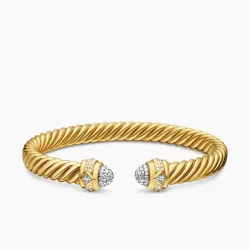 7mm Renaissance Cablespira Bracelet In 18K Gold