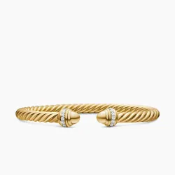 5mm Cablespira Bracelet In 18K Gold And Diamonds