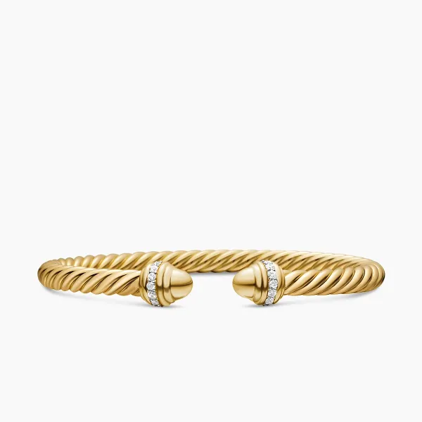 5mm Cablespira Bracelet in 18K Gold and Diamonds