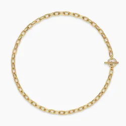 Madison Necklace With Toggle In 18K Gold, 5.5mm