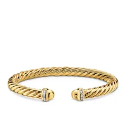 Cablespira Flex Bracelet In 18K Yellow Gold And Diamonds, 6mm 