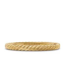 18K Yellow Gold Sculpted Cable Twist Bangle Bracelet, 6.2mm