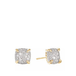 Chatelaine Stud Earrings 18K Gold And Diamonds, 8mm