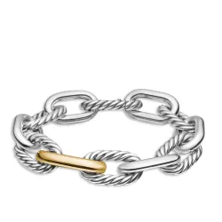 Madison 18k Woman's Large Chain Link Bracelet, 13.5mm