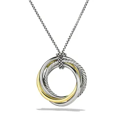 Crossover Pendant With Gold On Chain Large