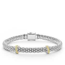 Double X Caviar Diamond Bracelet 6mm
