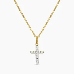 Cable Collectibles Cross Necklace 18k Gold And Diamonds