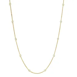 18K Yellow Gold Diamonds By The Inch 10 Station Necklace