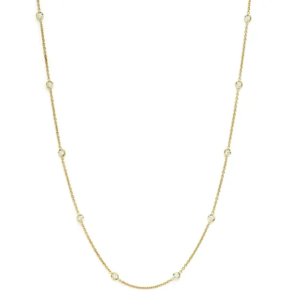 18K Yellow Gold Diamonds by the Inch 10 Station Necklace