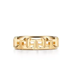 T True Wide Ring In 18k Yellow Gold, Size 9.5