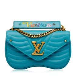 Calfskin Blue New Wave Chain MM Bag