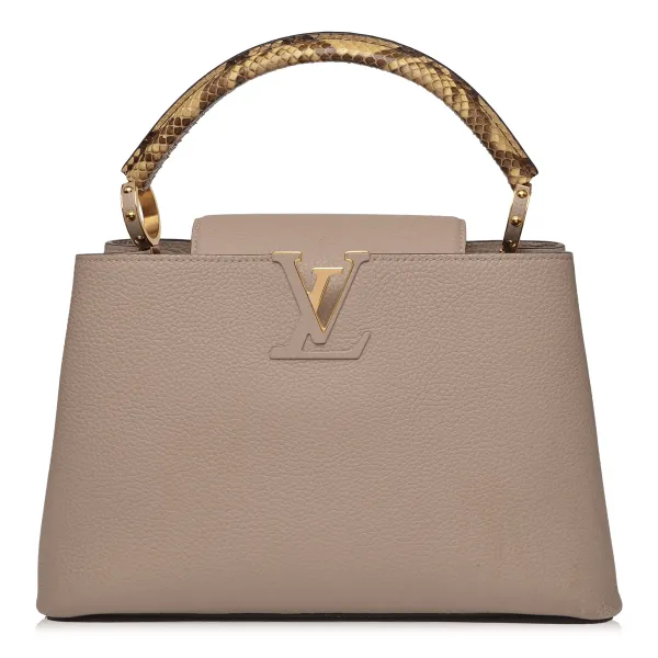 Beige Capucines Bag Taurillon Leather and python PM 