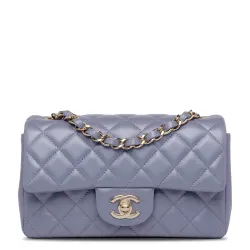 Lambskin Light Purple Classic Mini Rectangular Flap Bag