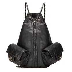 Paris Dallas Biker Black Lambskin Backpack