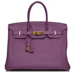 Togo Birkin 35 Anemone And Gold Hardware