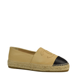 Classic Espadrilles Beige Black Lambskin 38