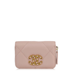 Light Pink 19 Zip Around Coin Purse Wallet 