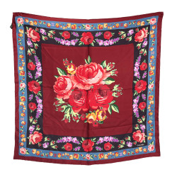 Multicolored Floral Silk Scarf