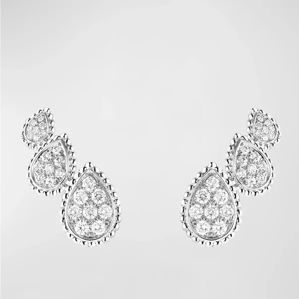 Boucheron Serpent Boheme 18K White Gold Diamond Stud Earrings