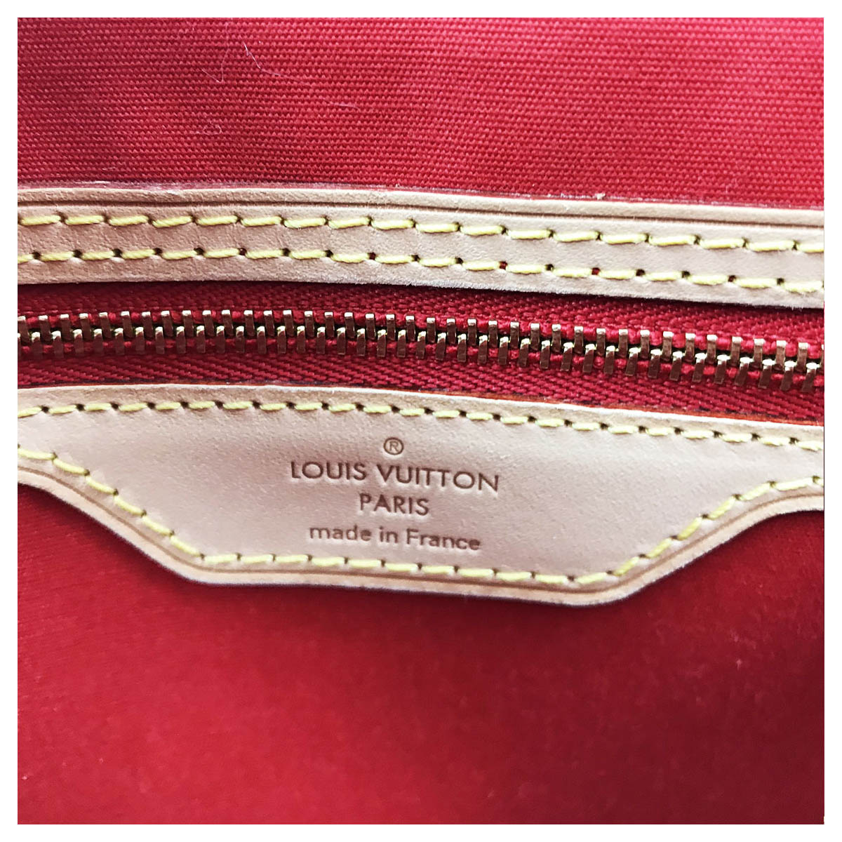 Red Louis Vuitton Monogram Vernis Brea MM Satchel