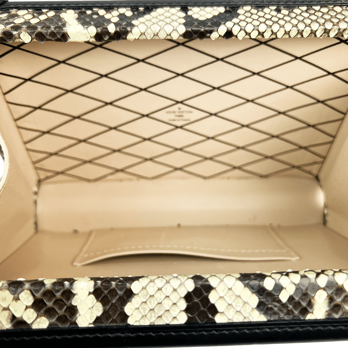 Louis Vuitton Petite Malle Handbag Python Snake trunk Crossbody LV