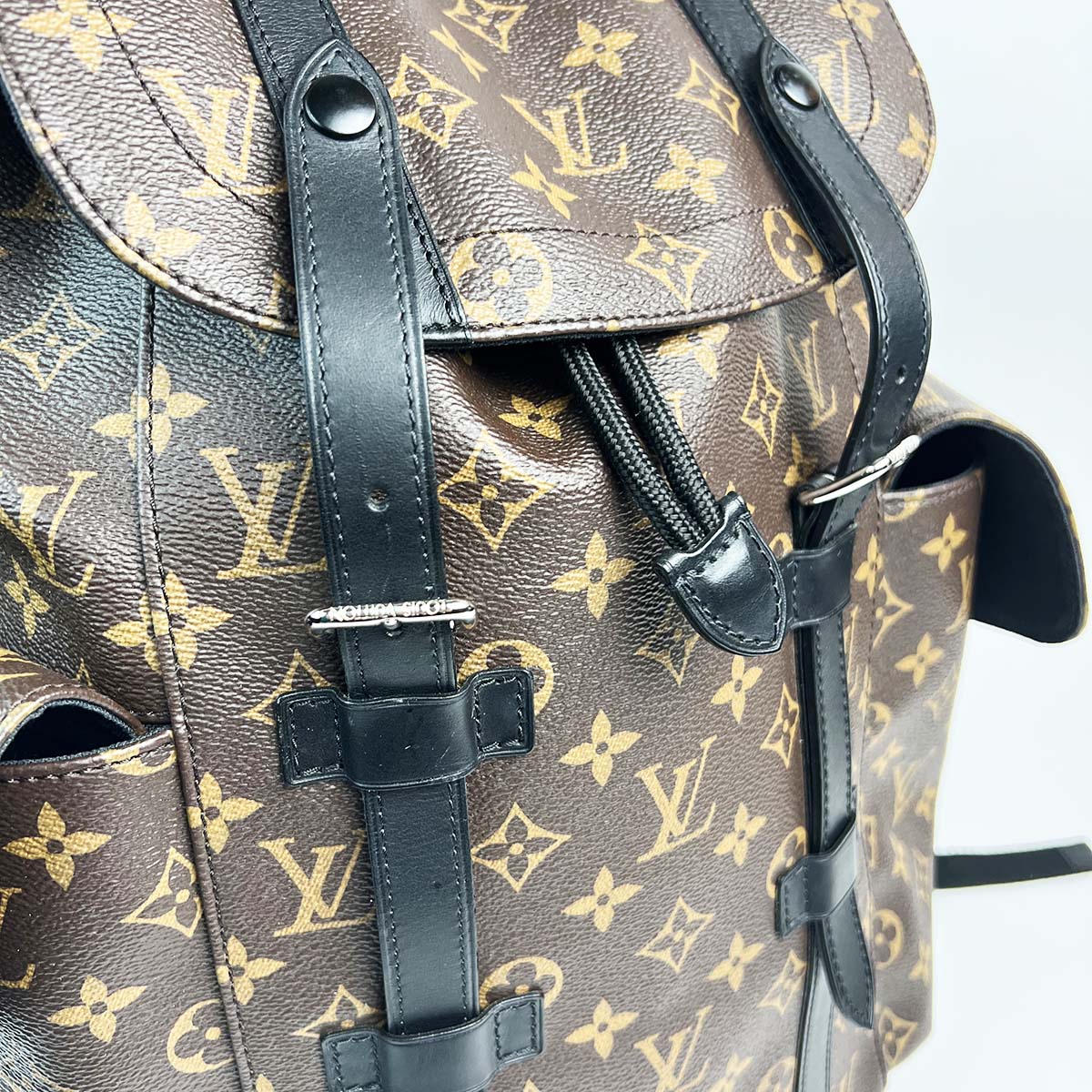 Louis+Vuitton+Christopher+Backpack+PM+Black+Leather+Monogram+Taurillon for  sale online