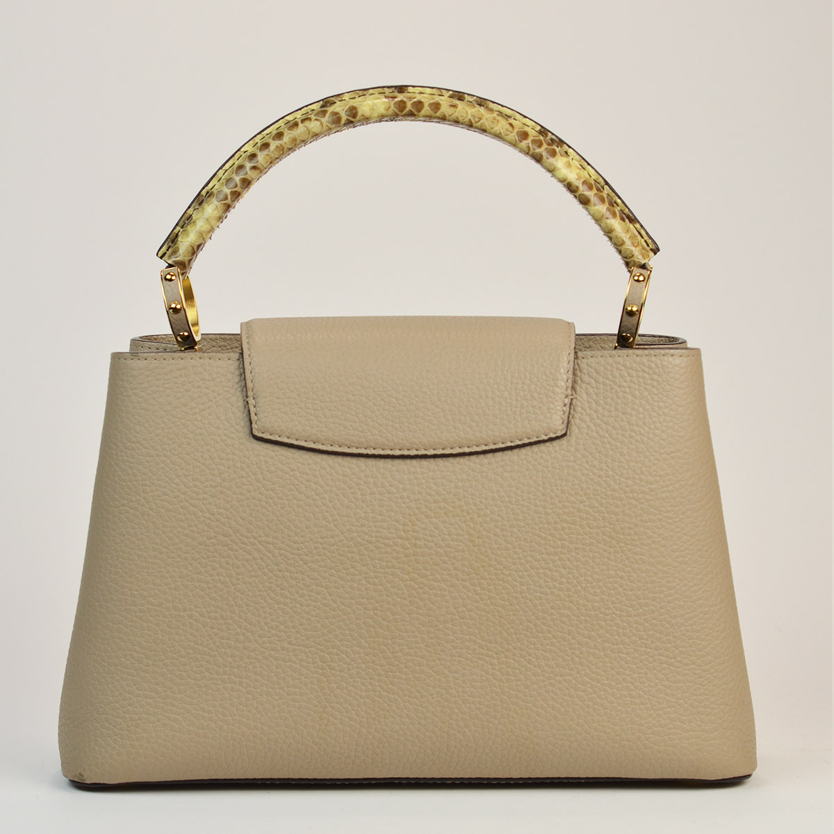 LOUIS VUITTON Beige Capucines Bag Taurillon Leather and python PM 510002